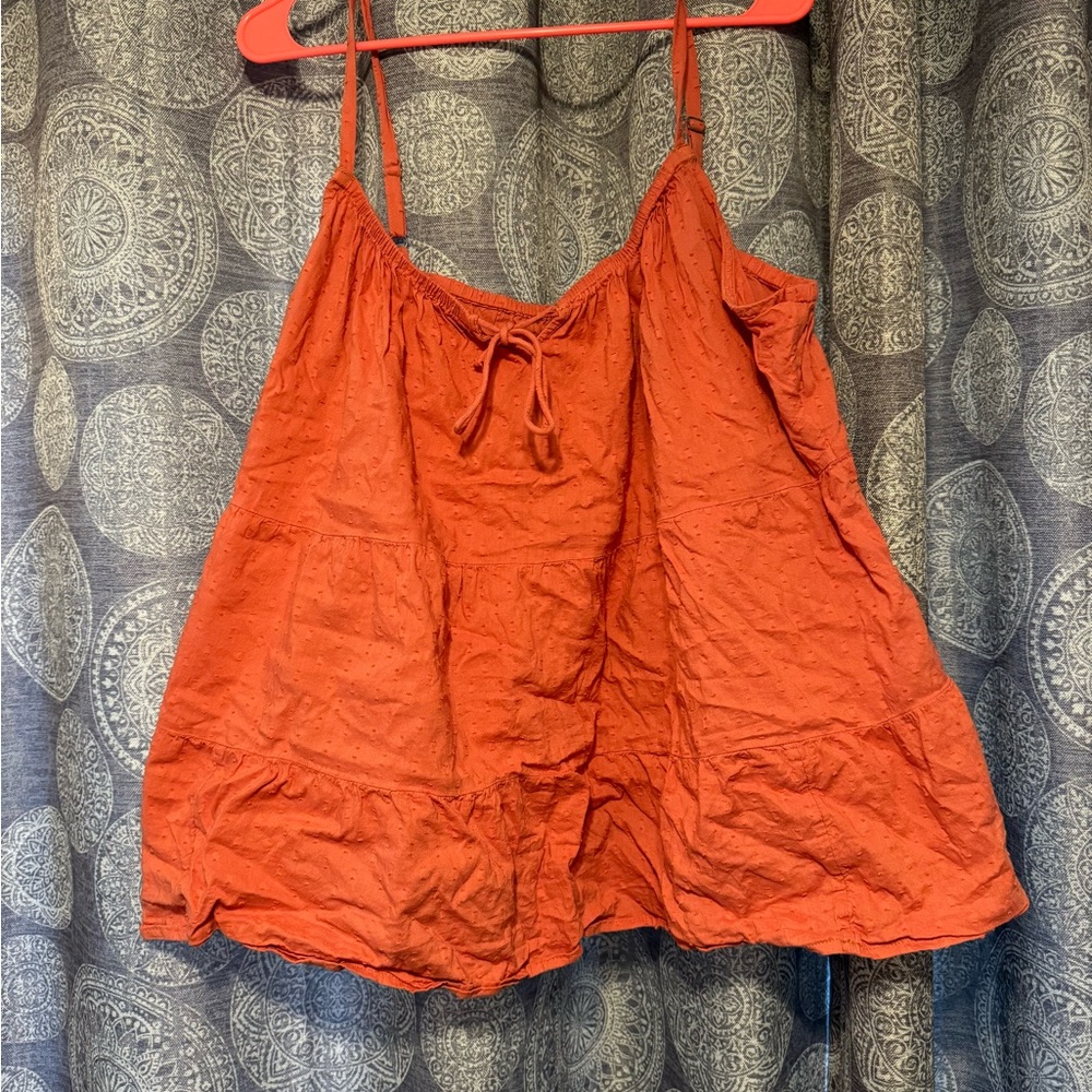 Women's Orange Sleeveless Top